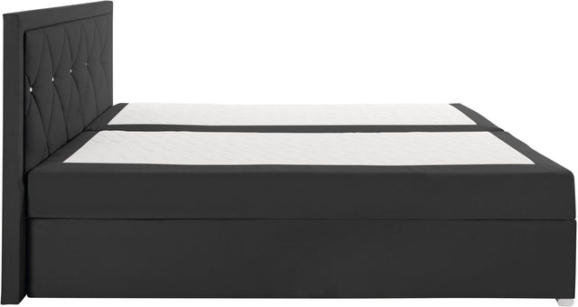 Leonique boxspring "Alfie" zwart 140X200 inclusief topper