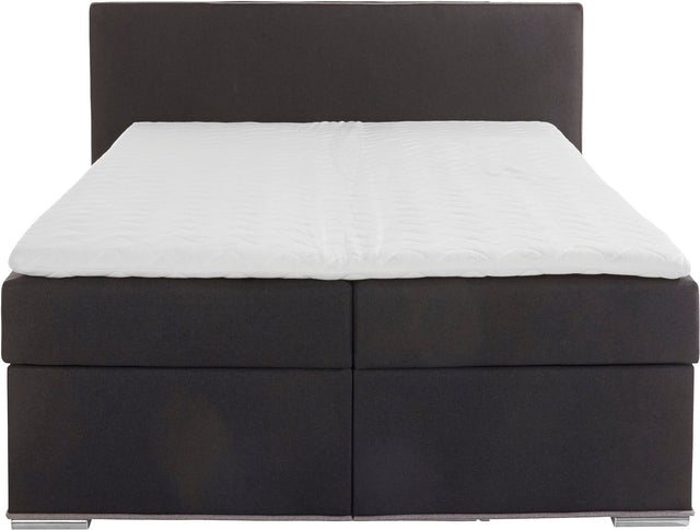 COLLECTION AB Boxspring "Kreta" antraciet 140X200 inclusief topper (zonder opbergruimte)