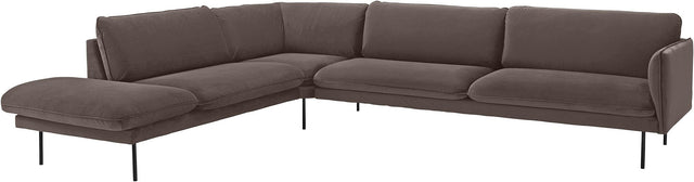 Andas L-Hoekbank "Levon" bruin chaise longue links