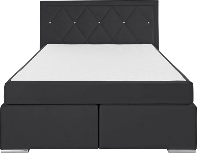 Leonique boxspring "Alfie" zwart 140X200 inclusief topper