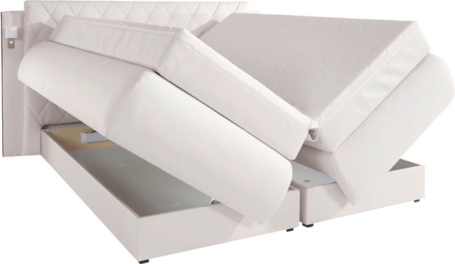 COLLECTION AB "Amalfi" boxspring wit inclusief opbergruimt, LED-verlichting en topper
