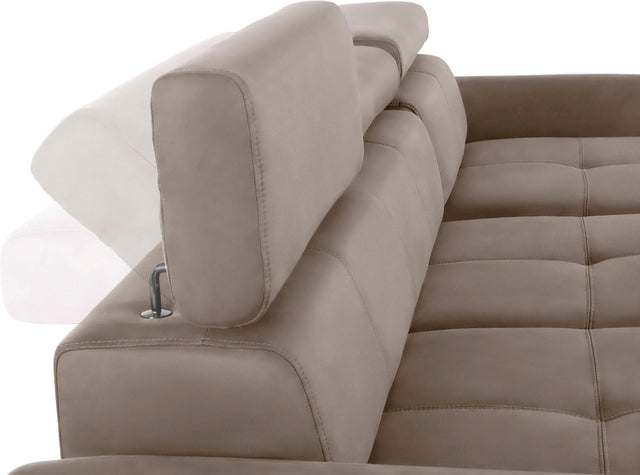 Exxpo - Sofa Fashion L-Hoekbank "Maretto" beige inclusief hoofd- en Rugverstelling