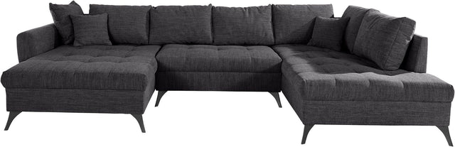 INOSIGN U-Hoekbank "Lörby luxe" antraciet chaise longue rechts