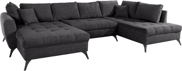 INOSIGN U-Hoekbank "Lörby luxe" antraciet chaise longue rechts