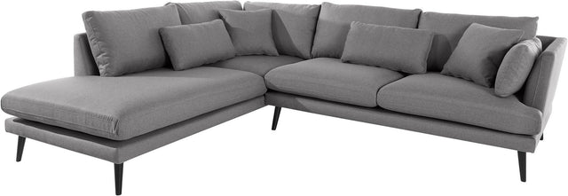 Andas nordic interior "Gondola" grijs chaise longue links met houten poten