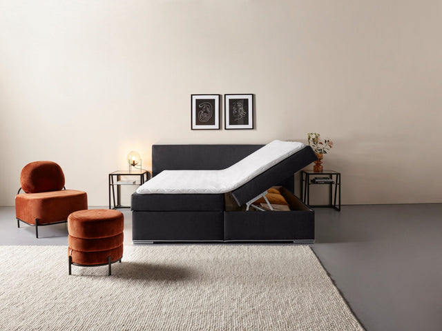 COLLECTION AB Box ring "Kreta" 180x200 avec espace de rangement y compris surmatelas, matelas à ressorts ensachés 7 zones H3